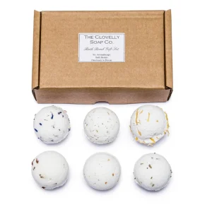 Handgjord aromaterapi badbollar Presentset x6